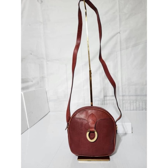 Authentic CHRISTIAN DIOR Vintage Trotter Pattern Crossbody Bag Wine - Picture 1 of 16